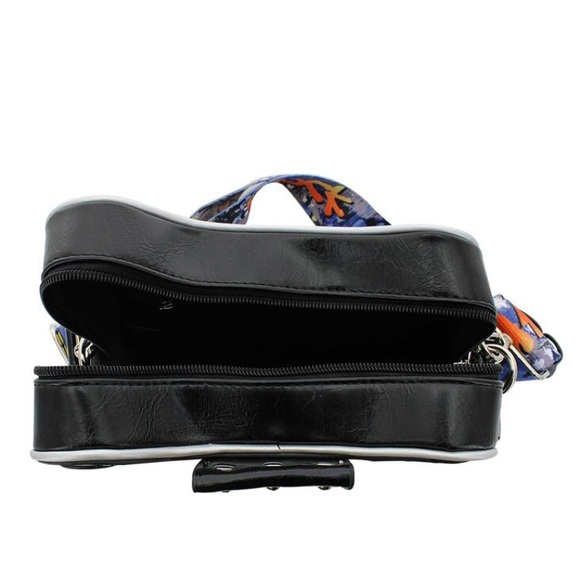 Tami Too Novelty Black & White Electric Guitar Crossbody Bag - Picture 11 of 14